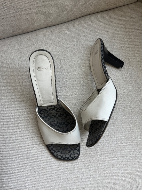 Coach Shoes - COACH Women's White Leather Slide Sandals vintage